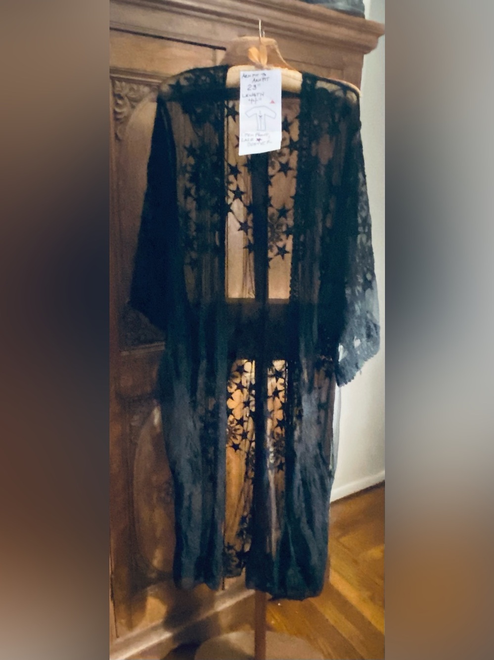 Sheer Black Lace Kimono Robe - Elegant Women's Intimate Cover-Up